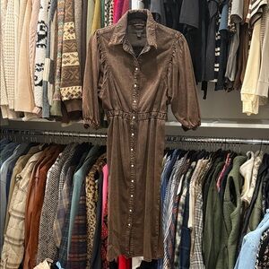 All Saints Brown Midi Dress